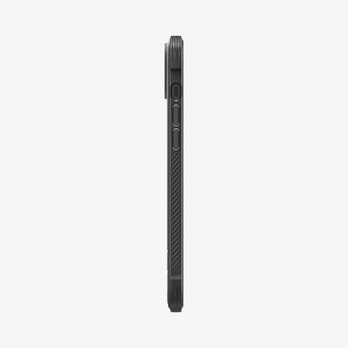 ACS04812 - iPhone 14 Pro Max Case Rugged Armor (MagFit) in matte black showing the back